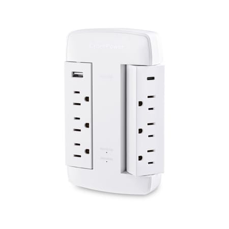 Cyberpower Surge Protector 900J 6 Outlets, CSP600WSURC5 CSP600WSURC5